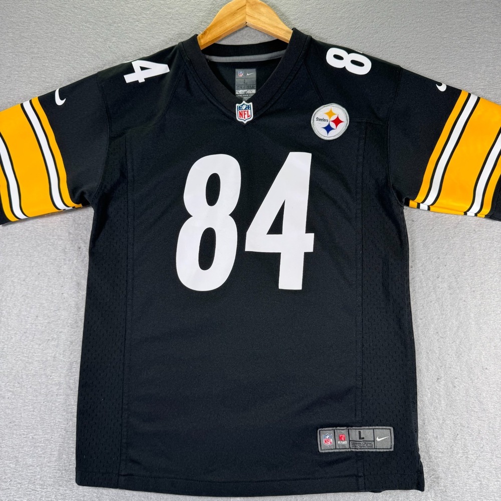 Antonio Brown #84 Pittsburgh Steelers Jersey Youth Large 14-16 Black NFL Nike